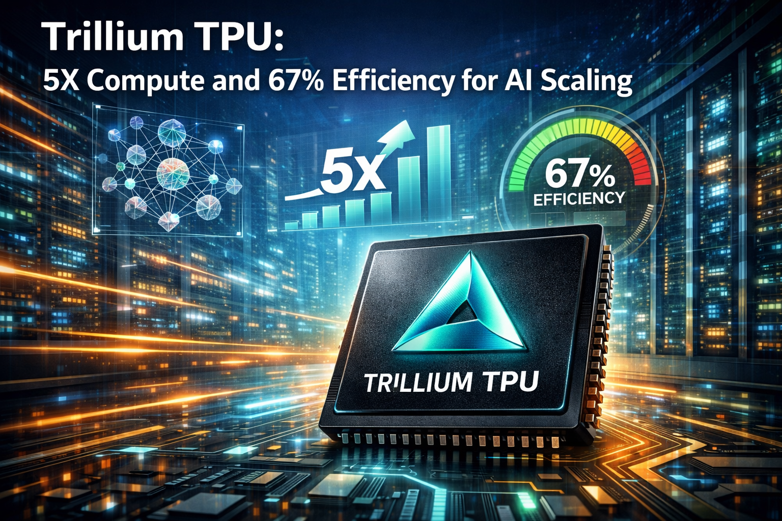 Trillium TPU: 5X Compute and 67% Efficiency for AI Scaling